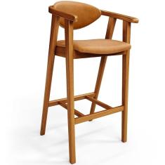 Banqueta Alta Para Cozinha Bancada Bar Sala de Jantar Fixa Cecília L02 Couríssimo Whisky - Lyam