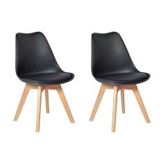 Conjunto 02 Cadeiras Eames Wood Leda Design Preta