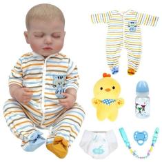 Bebê Reborn Boneco Menino Realista Brastoy Corpo Silicone Pode Dar Ban