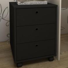 Gaveteiro com Rodízios New 3 Gavetas Preto - Artany - Artany Móveis