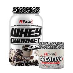 Kit Whey Protein Gourmet Pote 907g + Creatina Power Explosion Sem Sabo