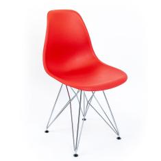 Cadeira de Cozinha Eames Cromada e Vermelha