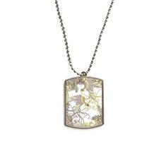 DIYthinker Colar para animais de estimação com pingente de corrente de aço inoxidável Ukiyo-e