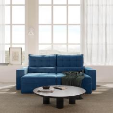 Sofá Retrátil e Reclinável 4 Lugares 240cm Embaúba Extra Cabecasa Madeiramadeira Azul Diamante