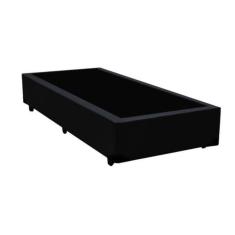 Base Cama Box Solteiro Sintético Preto RC Sono Leve 38x88x188