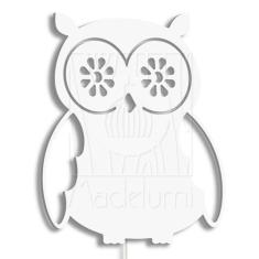 Luminária Abajur Parede Coruja B Madeira G9 30cm Decoração - Madelumi,