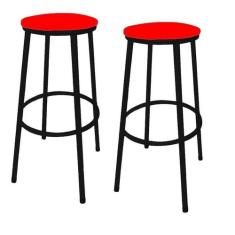 Kit 2 Banquetas Alta Banco Bar Balcão Bistrô Sem Encosto Preta - Mover