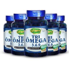 Kit 5 Tri Ômega (Ômega 3, 6 e 9) Unilife 60 cápsulas
