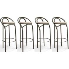 Banqueta de Cozinha Dublin 1B706 Kit 4 Un Bronze/Nude 16 - Kappesberg