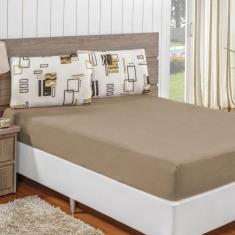 Jogo Lençol Solteiro Em Malha 100% Algodão 2 Peças - Avelã - Top Chick