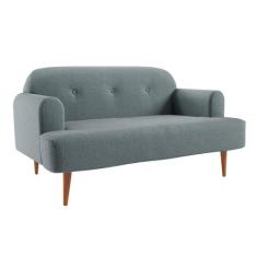 Sofá 2 Lugares Kiev Linho Cinza 130 cm - Mobly