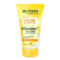 Gel de Limpeza Facial Antibacteriano Garnier Uniform & Matte Vitamina C 150g