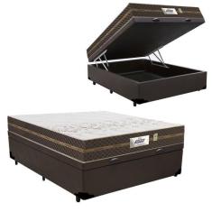 Cama Box Bau Casal + Colchao Flora (138x188x60) - Gazin
