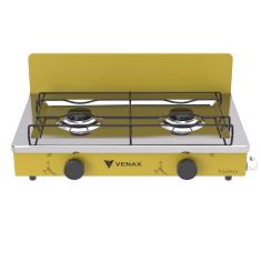 Fogao a Gas Portatil 2 Bocas Venax Flamalar Vetro Amarelo