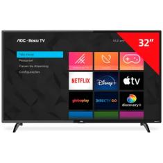 Smart TV 32 Polegadas Aoc LED HD, Roku Tv, 3x HDMI, 1x USB, WiFi, Processador Quad Core - 32s5135/78g