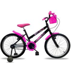 Bicicleta infantil Feminina Aro 20 com Rodinha de Apoio criança de 5 a