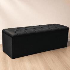 Recamier Baú King 195cm Estofado Veludo Decorativo para Quarto Bela do