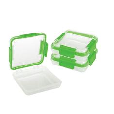 Cj 3 Potes P/Armazenamento Progressive Transparente/Verde