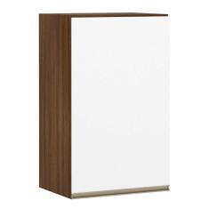Armário Para Cozinha 40 Cm 1 Porta Dourado Com Branco Polar