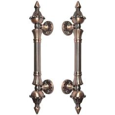 Puxador Duplo 335mm Cobre Antigo Porta Pivotante
