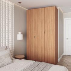 Guarda Roupa Modulado 3 Portas com Cabideiro Hera CabeCasa MadeiraMadeira Louro/Preto