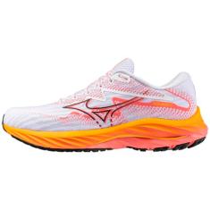 Tênis Mizuno Wave Rider 27 Feminino (Branco/Laranja, BR, Adulto, Numérico, 35)
