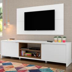 Rack Madesa Metz e Painel para TV até 55 Polegadas, Branco/Rustic