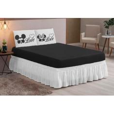 Kit Jogo de Lençol Hipercal Casal Box Queen 03 peças Love oculos - nos