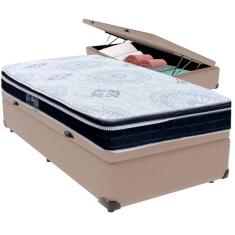 Cama Box Baú e Colchão Orthosono D33 Com Pillow Top Solteiro Anjos