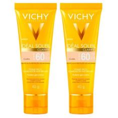 Vichy Idéal Soleil Clarify Kit com 2 Unidades  Protetor Solar Facial c