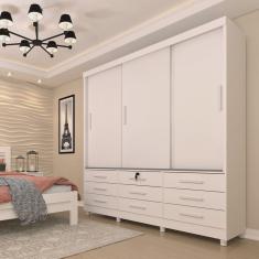 Guarda Roupa Casal 3 Portas 9 Gavetas 199cm Chicago