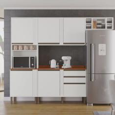 Cozinha Compacta 4 Peças 5 Portas 2 Gavetas Pérola