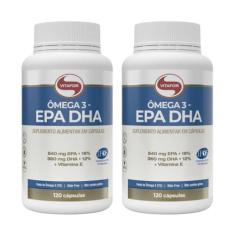 Kit 2 ômega 3 epa dha - 120 cápsulas - vitafor