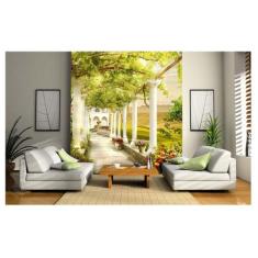 Papel De Parede Paisagem Digital Jardim Flores Dav50 - Você Decora