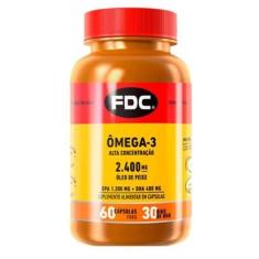 Suplemento Alimentar em Comprimidos FDC - Ômega 3 2400mg  Alta Concentração 60 Caps-Unissex