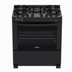 Fogao 5 Bocas Venax Delplus Vitreo Bl Preto Fosco Gas Glp