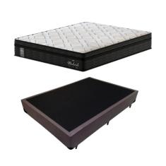 Cama Box Casal e Colchão Madrid Molas Ensacadas Probel Marrom