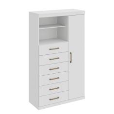 Cômoda Marabá 1 Porta 6 Gavetas Branca