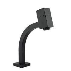 Torneira Link Quadrada Baixa Black Matte Fosco 1/4 De Volta