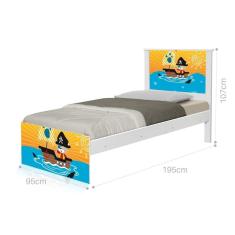 Cama Solteiro Pirata com Colchão