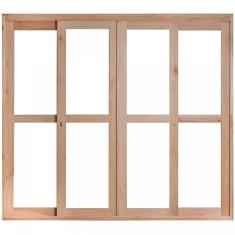 Porta de Madeira Balção de Correr 213x220cm com Batente 9,4cm EWK 484 Rondosul Madeira marroml sem pintura