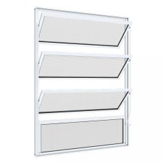Janela Basculante sem Grade Riobras Alumínio  80cmx60cm Branco