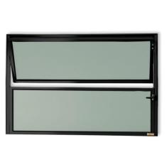 Janela de Alumínio Basculante 40x80cm Vidro Mini Boreal Master Brimak Preto