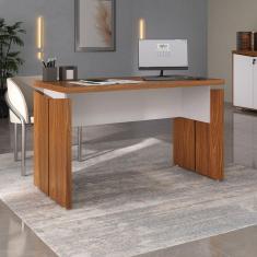 Mesa para Escritório 1250 Tamburato Freijó/Branco
