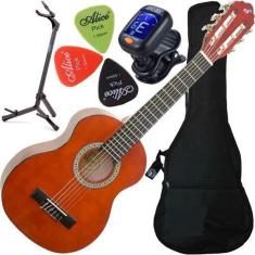 Kit violão giannini infantil nylon 1/4 nr nt com suporte g3s