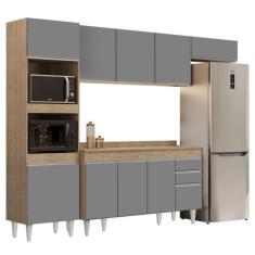 Armário de Cozinha Modulada 4 Peças CP11 Balcão com Tampo Castanho/Cin