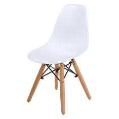 Cadeira INFANTIL Eames Polipropileno Branca com Base Madeira - 40604 -