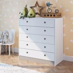 Cômoda Quarto Infantil Com 5 Gavetas Amore Meu Fofinho - Art In Móveis