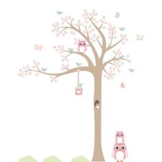 Adesivo de Parede Infantil Árvore Coruja Baby 1,85m - Quartinhos
