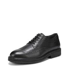 Vionic Lombard Oxford masculino, Couro preto, 45